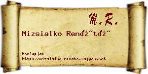 Mizsialko Renátó névjegykártya